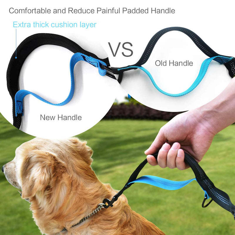Uppetly Hands Free Dog Running Leash with Adjustable Waist Belt, Dual Handle Elastic Bungees Retractable Rope for Small and Medium Dogs, Reflective Stitches for Walking Hiking Biking (Large, 25-120lb) Medium/Large