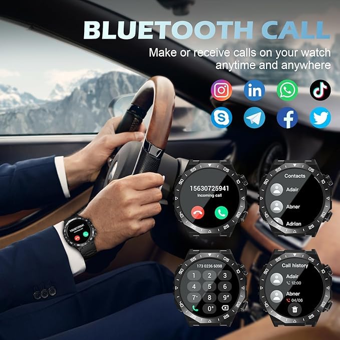 Smart Watch for Men Women, 2025 New Fitness Tracker 1.39" HD SmartWatch with 112+ Sport Modes,Heart Rate,Sleep Monitor,Pedometer,IP68 Waterproof Outdoor Smartwatch for Android iOS,Black