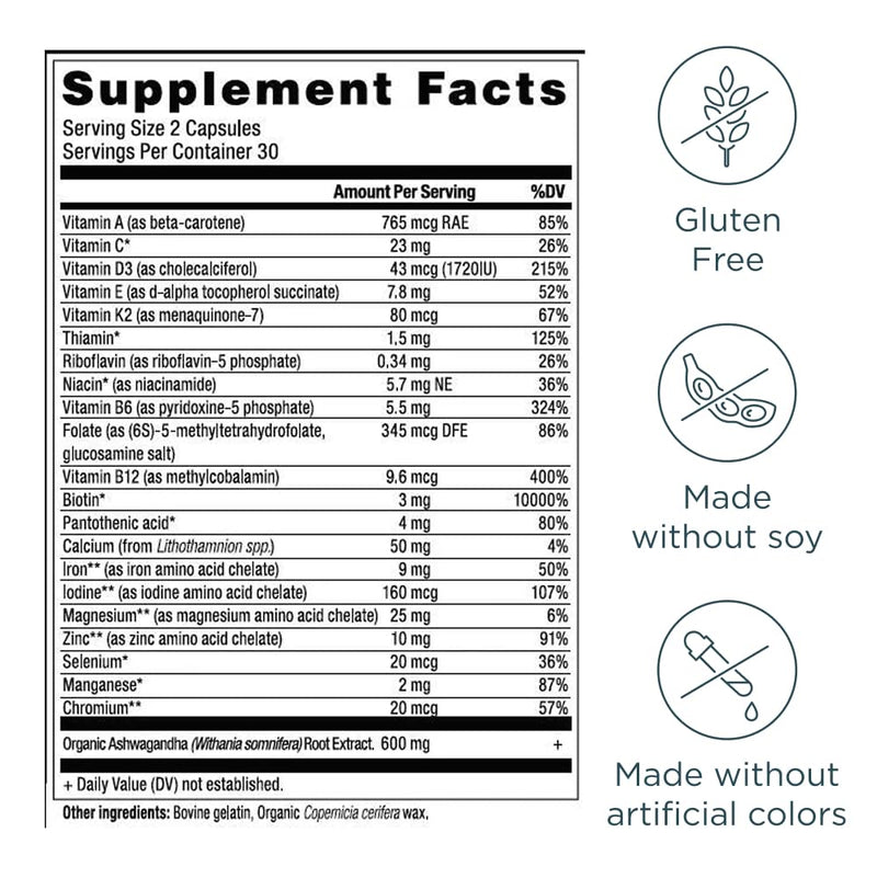 Ancient Nutrition Women’s 50+ Multivitamin, Menopause Support | Menopause Support for Hot Flashes, Sleep, Mood, Energy & Hormonal Balance + 21 Vitamins & Minerals, 30 Count