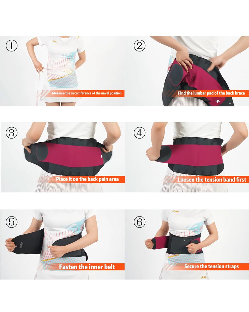 0.5mm Ultra Thin Back Brace with 3D Lumbar Pad, Seamless Yoga Fabric, Lightweight Back Brace for Women Men, Lower Back Pain, Sciatica, Posture, Back Support for Wearing Under Clothes, FSA Eligible L Black - BeesActive Australia