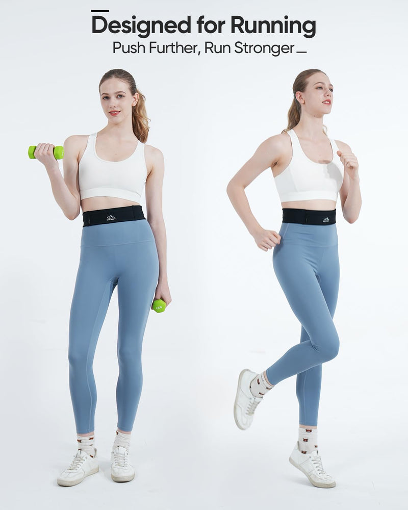 Running Belt with 400ml Water Bottle, Adjustable Running Fanny Pack with Phone Holder and Gym Towel, Waterproof Belt Bag for Women Men for Jogging Hiking Marathon (Black, M/L) - BeesActive Australia