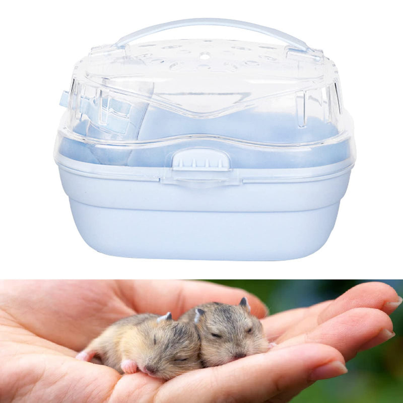 Hamster Transport Box Hamster Carrying Cage Portable Hamster Carrying Bag Small Animal Carrying Bag for Outdoor Travel (Cream Blue) - BeesActive Australia