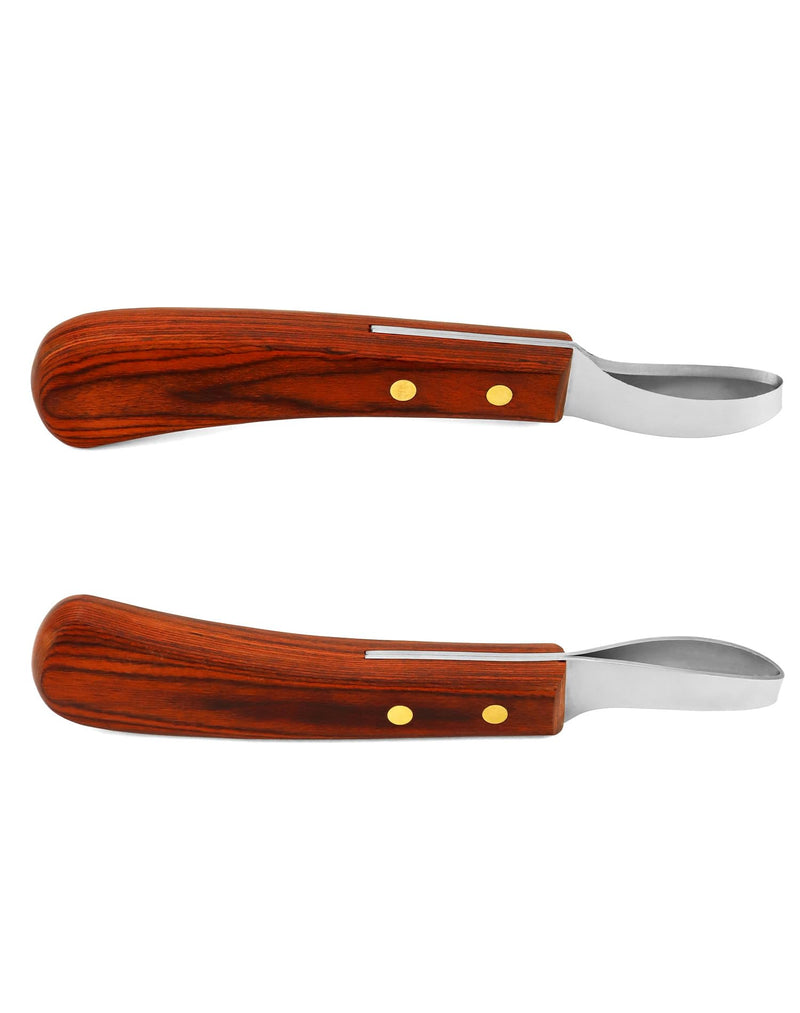 QWORK® Premium stainless steel hoof knife with handle, loop knife, hoof knife trimming tool for horses - BeesActive Australia