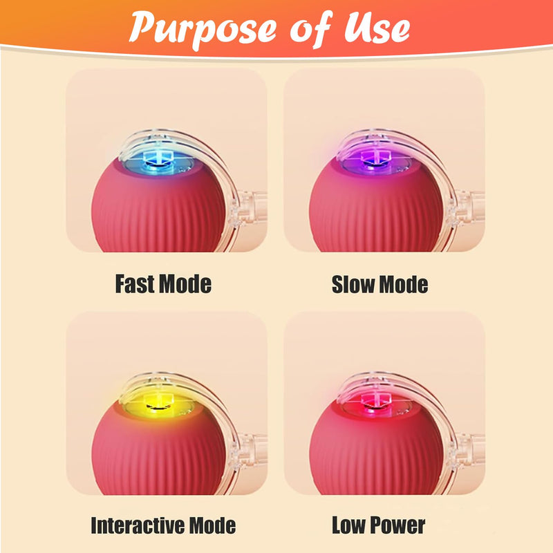 3pcs Interactive Rolling Dog Ball Interactive Dog Toys Electric Dog Ball Toy Rolling Dog Ball Cat Toys 360° Smart Automatic Rolling Ball Toy for Indoor Dogs/Cats（Red+Green+Gray） 3pc-Green+Red+Grey