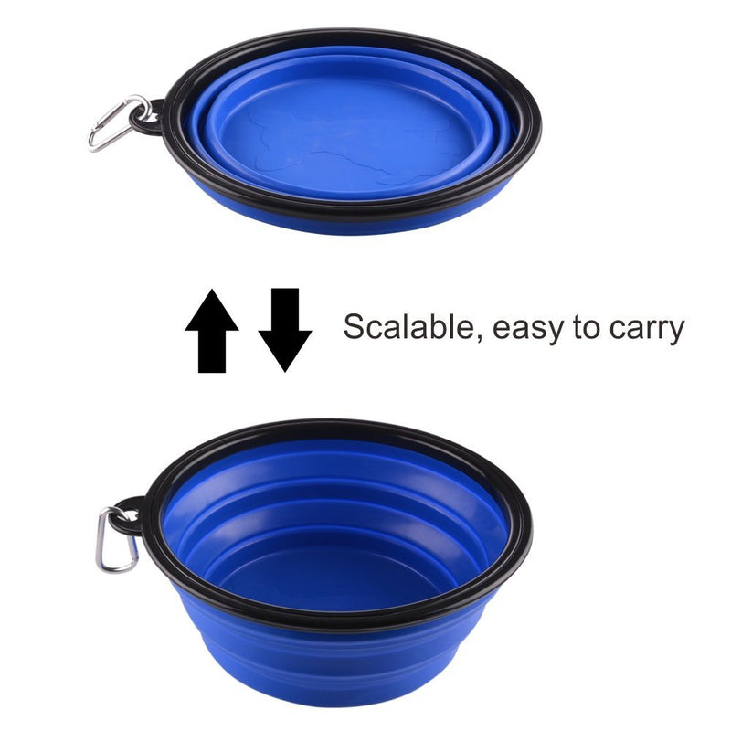 Extra Large Collapsible Dog Bowl, XL Travel Dog Bowl, Foldable Travel Water Dish, 102oz X-large Portable Collapsable Traveling Bowls with Carabiner for Dogs Walking, Hiking (Blue) Extra Large, 102oz 102oz-Blue - BeesActive Australia