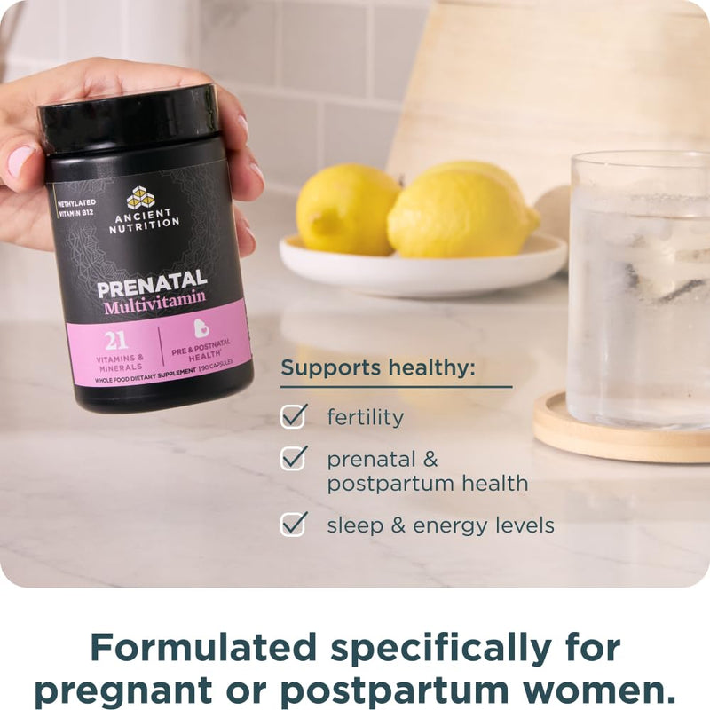 Ancient Nutrition Methylated Prenatal Multivitamin for Women Prenatal (90 count) 90 Count