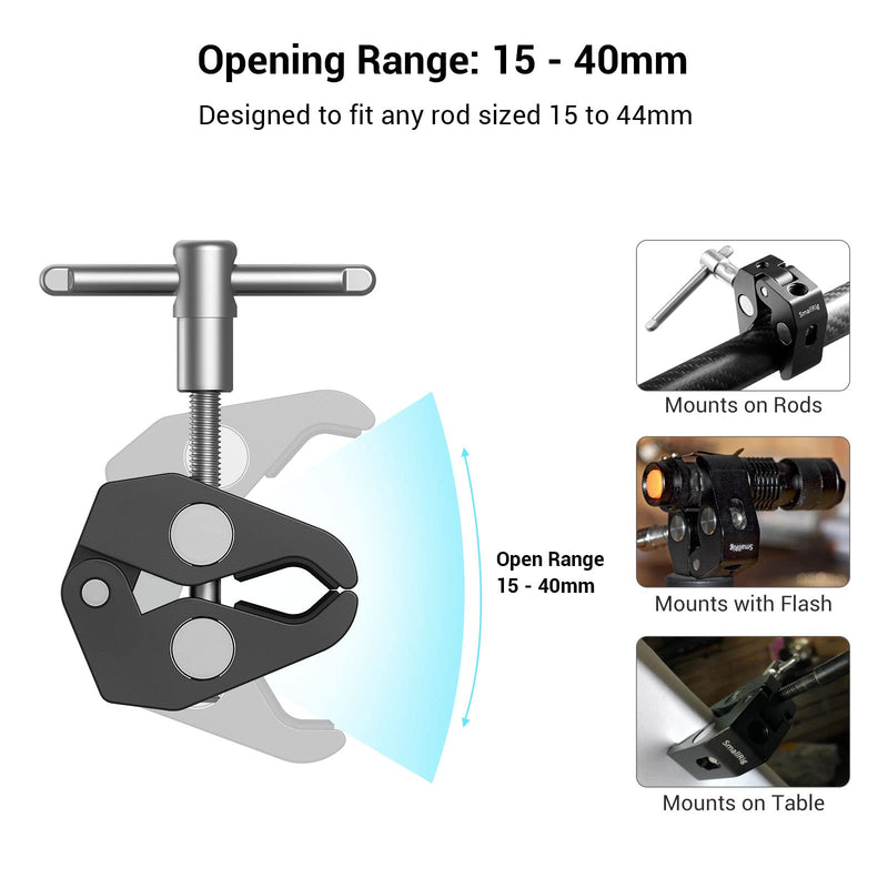 SMALLRIG Super Clamp w/ 1/4" and 3/8" Thread and 5.8 Inches Adjustable Friction Power Articulating Magic Arm with 1/4" Thread Screw for LCD Monitor/LED Lights - KBUM2730 5.8''+arm only - BeesActive Australia