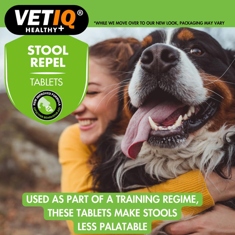 VETIQ Stool Repel Tablets, Natural Coprophagia Deterrent for Dogs Eating Poop, For Puppies & Adult Dogs, Supports Healthier Habits, Tasty & Chewable, 30 Tablets (Pack of 1)