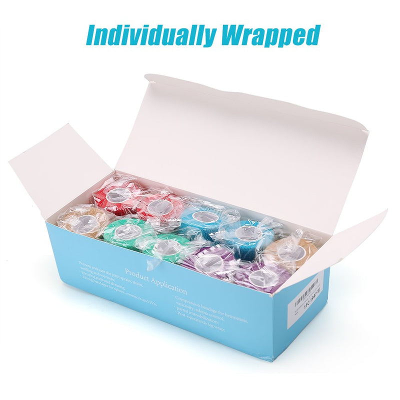 LotFancy Vet Wrap for Horses, 10 Pack, 3 inch by 5 Yards, Self Adhesive Bandage Wrap, Non-Woven Medical First Aid Tape for Pet Dog Cat Ankle Sprains & Swelling, Horse Leg Wraps - BeesActive Australia