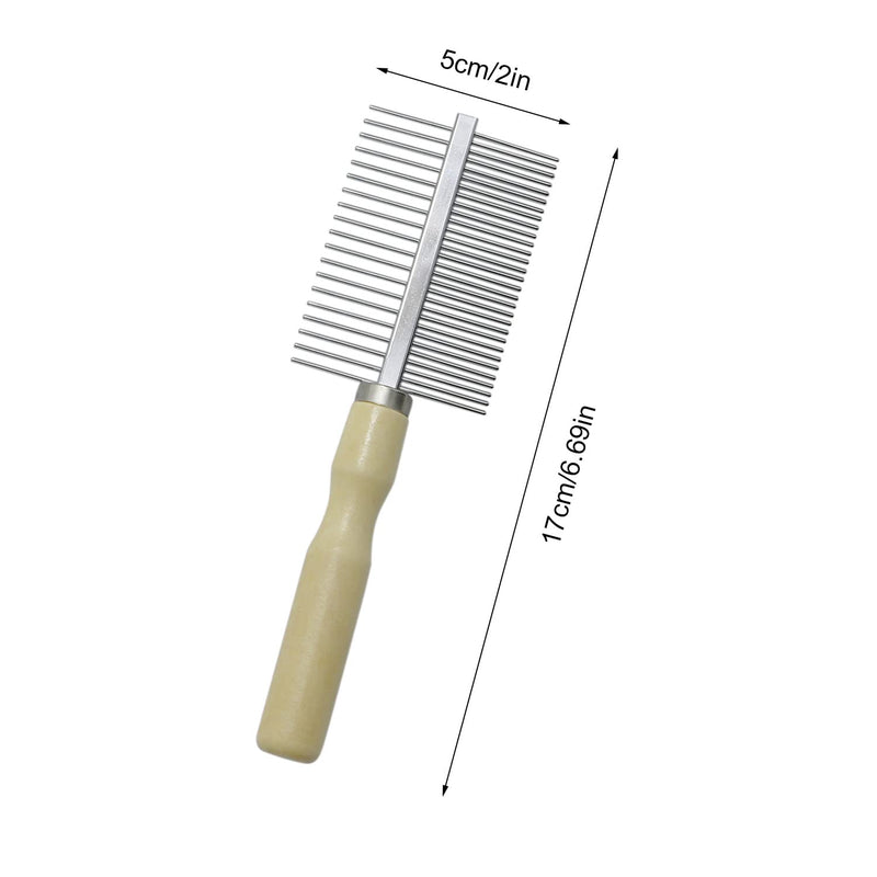 Wooden Handle Grooming Comb for Dogs Cats Pet（Double-Sided） Double-Sided Teech Comb - BeesActive Australia