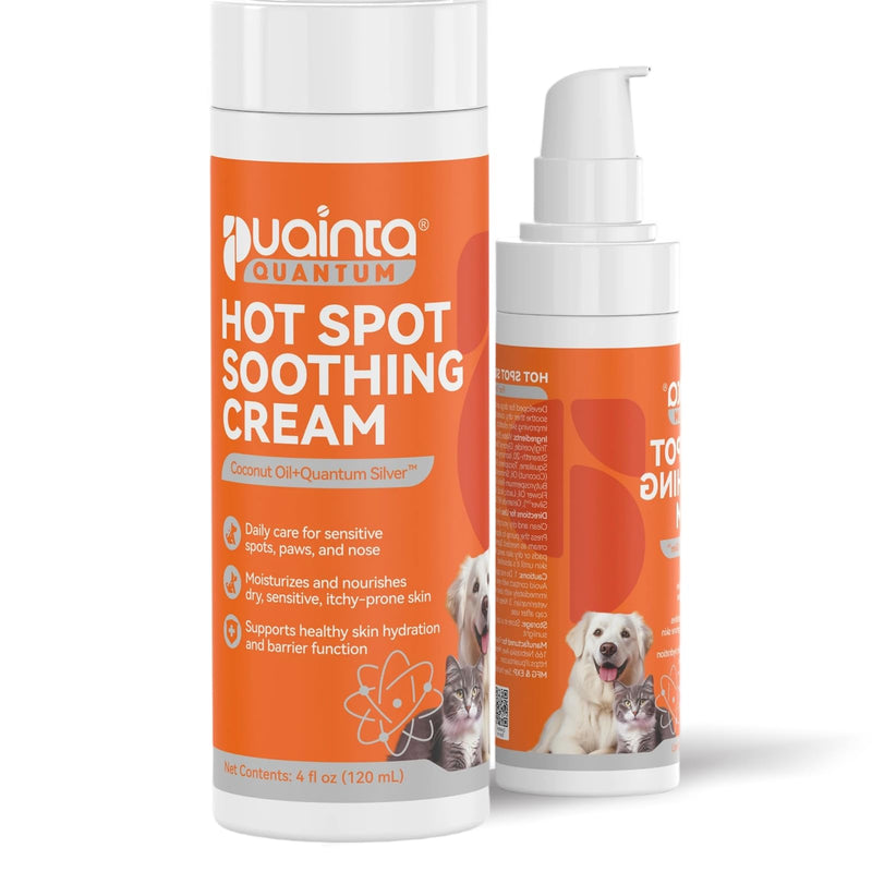 PUAINTA Hot Spot & Itch Relief Skin Cream for Dogs & Cats | Soothing Skin Cream with Quantum Silver & Coconut Oil | Moisturizes & Calms Dry, Irritated Skin | Safe & Gentle for Sensitive Skin