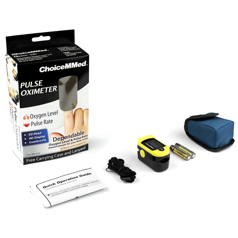 ChoiceMMed C20 Pulse Oximeter - Fingertip Pulse Oximeter Blood Oxygen Saturation Monitor - Large OLED Screen SPO2 Monitor with Lanyard and Carrying Case - BeesActive Australia