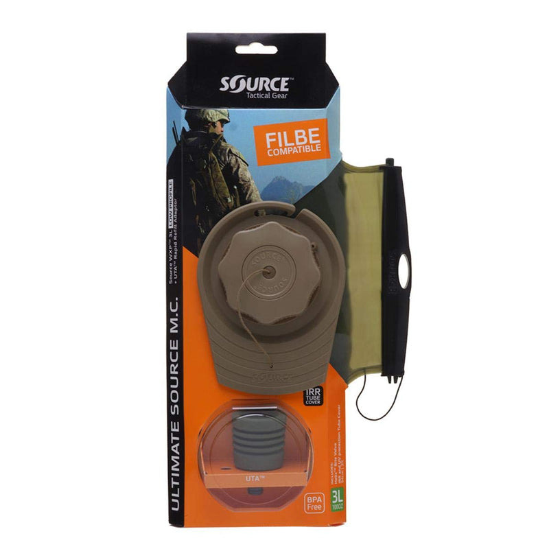 Source M.C. 3L Ultimate Low Profile Hydration System with UTA Rapid Refill Adapter and Magnetic Clip Kit, Coyote (4325190203) - BeesActive Australia