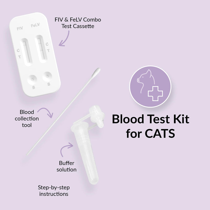 getTested Virus Combo FIV and FeLV Test for Cats, At-Home, Rapid Antigen Test Kit for Kittens and Cats, Easy Blood Screening, Fast, Accurate Results in 10 Minutes