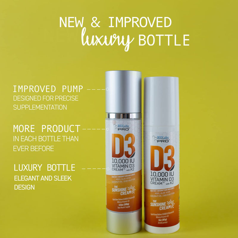 All Natural Vitamin D3 10000IU Vitamin D Cream Maximum Strength Vitamin K2 | Fight Vitamin D Deficiency Naturally, with & Olive Leaf Extract, Three Month Supply, Safe & Effective (10,000IU, 3.6oz) 3.6 Ounce (Pack of 1) 10,000IU