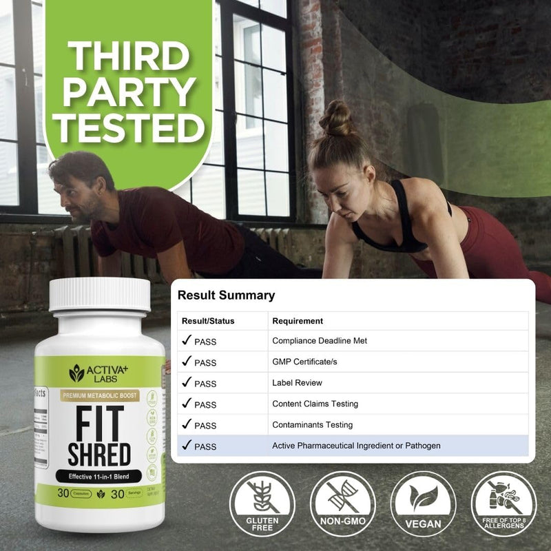 Fit Shred 11-in-1 Herbal Supplement, Metabolism Support, Energy | Shred Supplements for Energy, Digestion & Daily Wellness, Herbal Blend, Non-GMO, Vegetarian, 30 Day Supply 30 Count (Pack of 1)