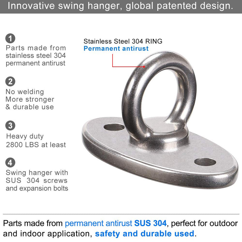BeneLabel Wall Ceiling Mount Bracket for Suspension Strap Trainer, 2800lb Capacity, Body Weight Strength Training Systems, Aerial Yoga Swing, Resistance Band,Hammock,Battle Rope, Boxing Equipment 1 closed - BeesActive Australia
