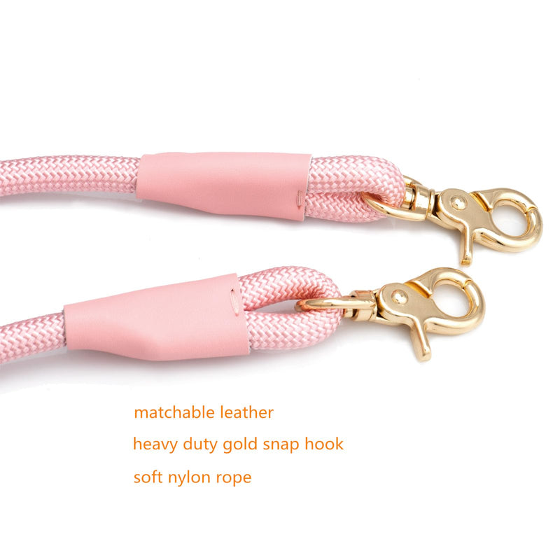 Hands Free Dog Leash with Pouch, 7FT Waist Crossbody Dog Leash with Pouch for Running Walking 7ft x 10mm Pink - BeesActive Australia