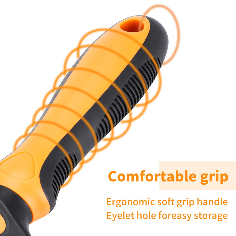Pet Grooming Tool - 2 Sided Undercoat Rake for Cats and Dogs - Safe Dematting Comb for Easy Mats & Tangles Removing - No More Nasty Shedding and Flying Hair orange other - BeesActive Australia