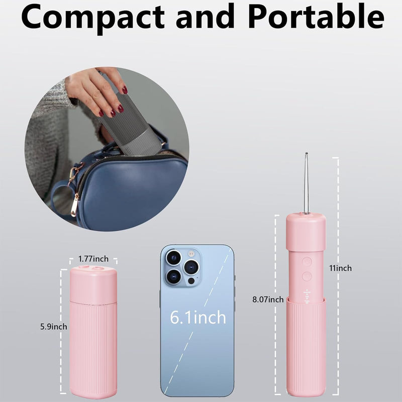 Portable Mini Water Flosser, Oral Irrigator Water Teeth Cleaner Pick with Telescopic Water Tank,3 Modes & IPX7 Waterproof, Home & Travel (Pink) Pink