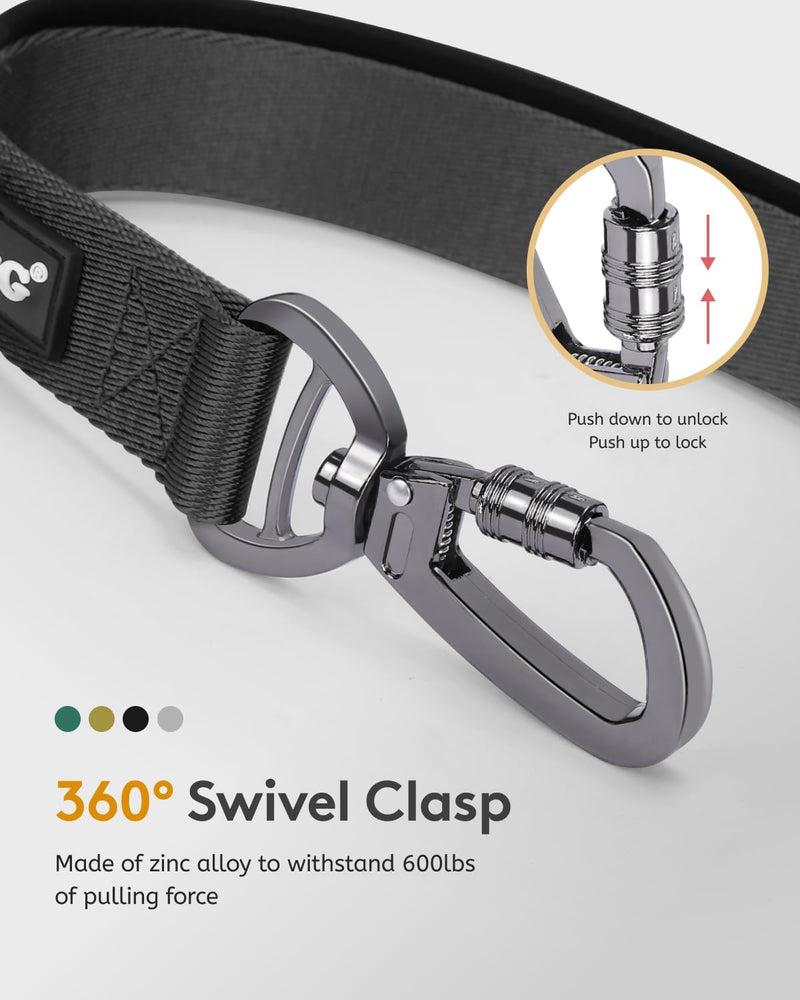 MIDOG Hands Free Dog Leash - Adjustable Length Waist Leash for Dog Walking,Multifunctional Runing Leash with Ziiper Pouch for Large Dogs,Black,4FT-7FT Black Hands Free Leash 4Ft-7Ft - BeesActive Australia