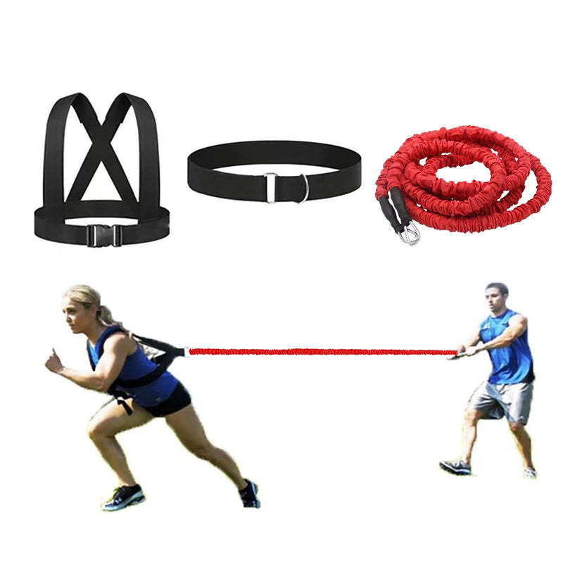 Resistance Explosive Training Rope Force Improve Power, Agility, Strength Track and Field Football Basketball Volleyball Multi-Directional Physical Equipment 9.8FT red rope - BeesActive Australia