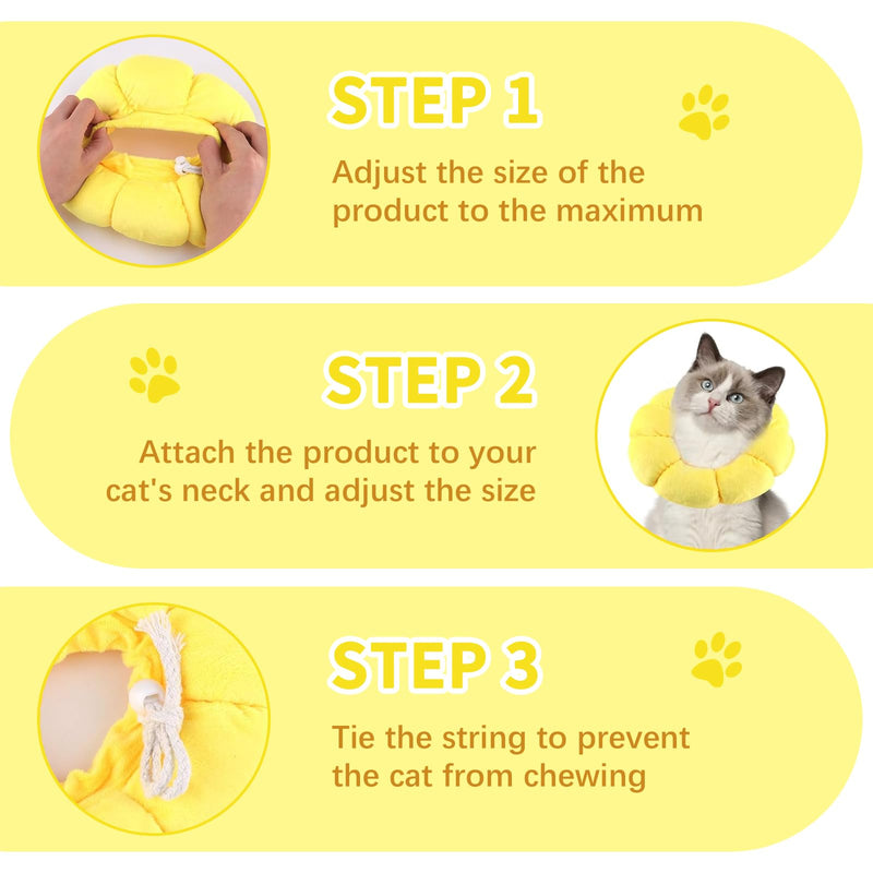 GUTERTOP Pack of 2 Cat Neck Brace, Adjustable Cat Collar, Sunflower Neck Brace for Pet Recovery, Protection from Licking - BeesActive Australia