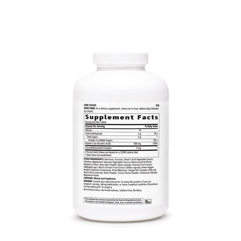 GNC Vitamin C 500mg, Mixed Fruit, 180 Chewables, 180 Servings | Protective Antioxidant for Immune Support, Essential for Healthy Bones, Teeth, Blood Vessels, and Collagen, Sodium Free