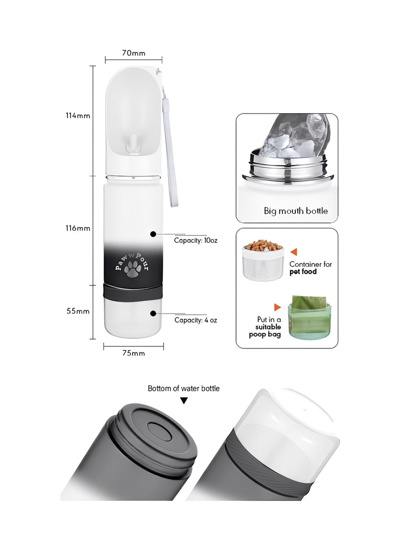 Stainless Steel, Dog Water Bottle Leak Proof Portable Dog Travel Bottle, Portable Water Bowl for Dogs,Travel Dog Water Bowl, Water Dispenser for Dogs, Dog Travel Bowl Puppy Water Dispenser (14oz) - BeesActive Australia