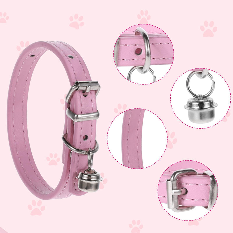 Dog Collars for Small Dogs Collars Chihuahua Puppy Collar Adjustable Pink Dog Collar with Bell Bling Kitten Collar for XXS Xs Small Medium Female Girl Dogs Pet Cat, 3/8 Inch Width - BeesActive Australia