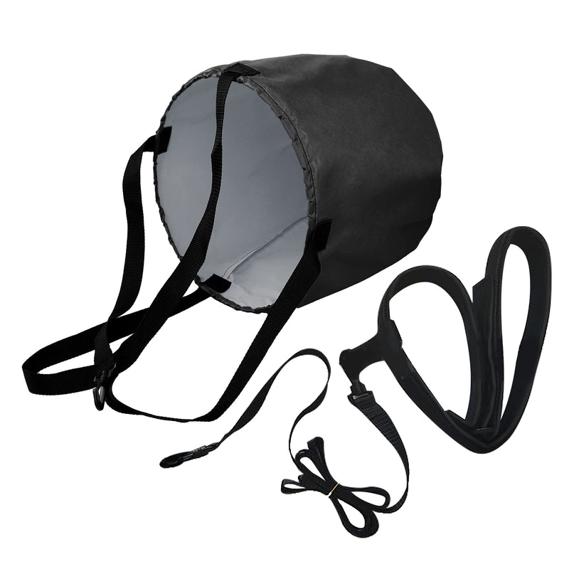 Swim Parachute, Swimming Strength Training Resistance Belt Swim Training Exerciser Belt with Drag Adjustable Parachute for Adults Children Black - BeesActive Australia