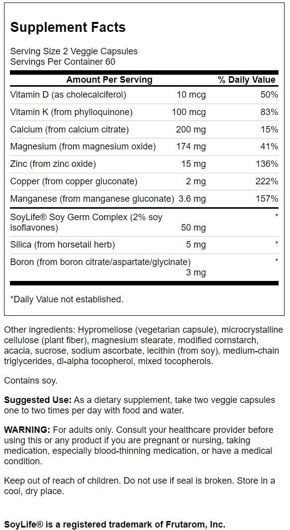 Swanson Condition Bone Essentials, Bone Health, 120 Veg Capsules | Combines Vitamins, Trace Minerals and Amino Acids for Complete Bone Nutrition with SoyLife Isoflavones, Gluten Free