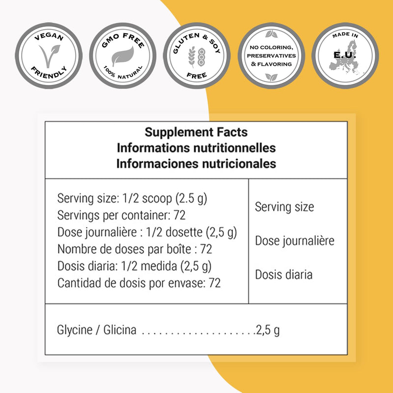 Supersmart - Glycine Supplement (High Purity) - Amino Acid Supplement | Non-GMO & Gluten Free - 180 g