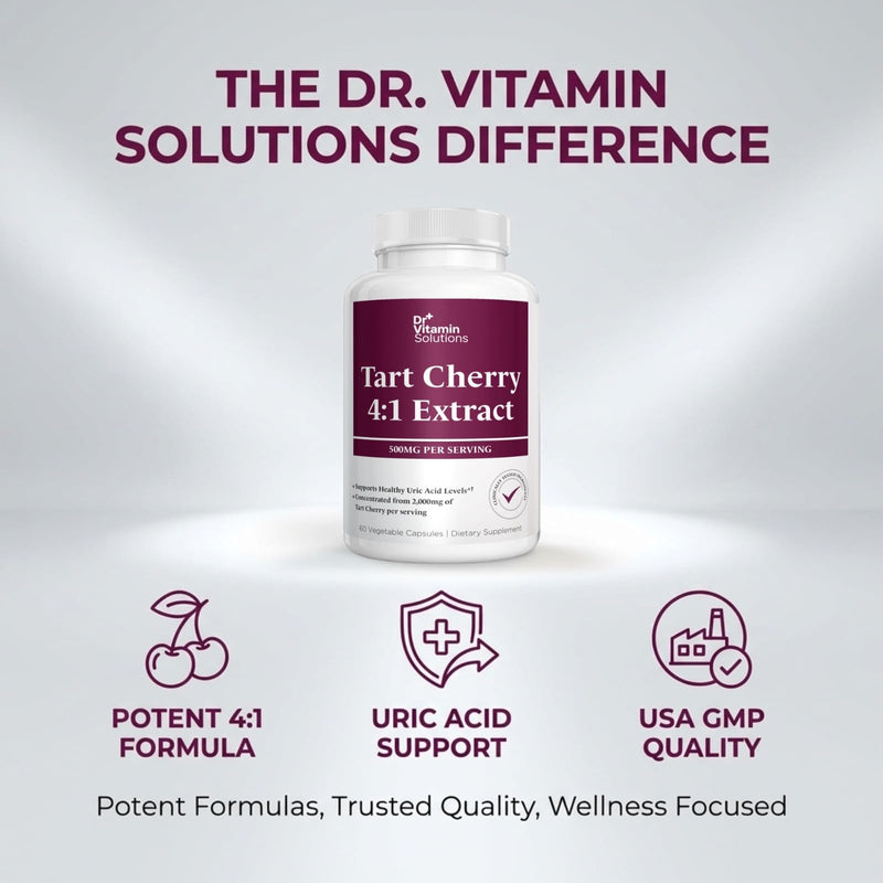 Tart Cherry Extract Capsules 2000 mg - Joint and Sleep Support Supplement | 4:1 Concentrated Formula, Uric Acid and Antioxidant Support, 60 Vegetable Capsules, 30 Day Supply, Non-GMO, Made in USA