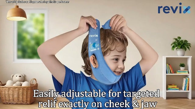 REVIX Kids Teeth Ice Pack Head Wrap for Tonsillectomy & Wisdom Teeth Pink