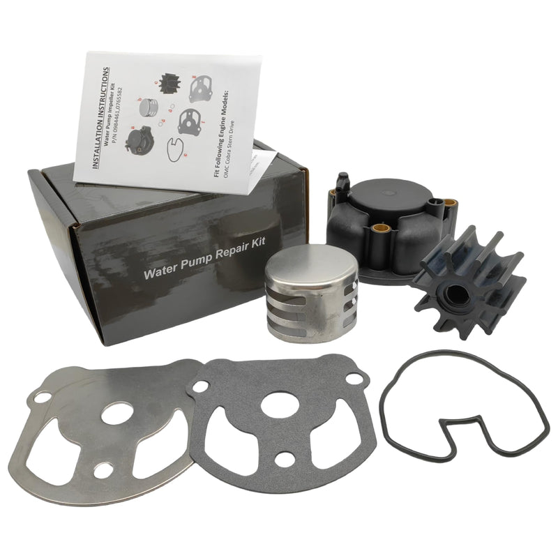 984461 Water Pump Impeller Kit Compatible with OMC Cobra 2.3 2.5 3.0 4.3 5.0 5.7 5.8 7.5 L Stern Drive Replace 0984461 18-3348 1986-1993 OMC Cobra