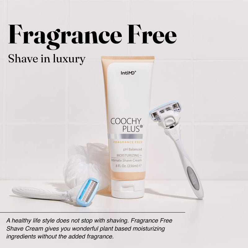 IntiMD Coochy Plus Intimate Shaving Complete Kit - Antioxidant Formula Prevents Razor Burns, Itchiness & Ingrown Hairs - Fragrance Free Shave Cream+After Shave Mist 12 Fl Oz (Pack of 1)