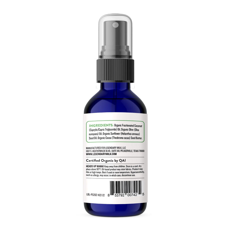Legendairy Milk Pumping Spray 4 oz., Helps Sore Nipples & Clogged Ducts, Organic Lubricant for Breast Shields and Flanges, Vegan Breast Pump Spray, Natural & Lanolin-Free, Made in USA - BeesActive Australia