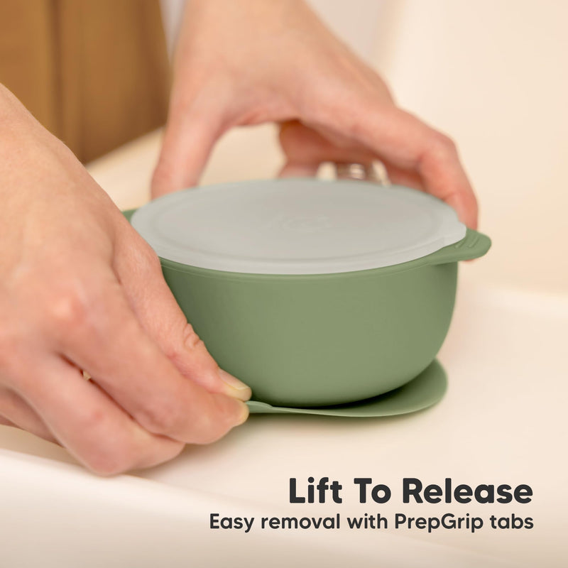 KeaBabies 2-Pack Baby Bowls with Suctions, Lids - Silicone Toddler Suction Bowls for Baby Boy, Girl, Kids, Food Grade Silicone, BPA-Free, Dishwasher Safe, Toddler Eating Essentials (Slate) Slate