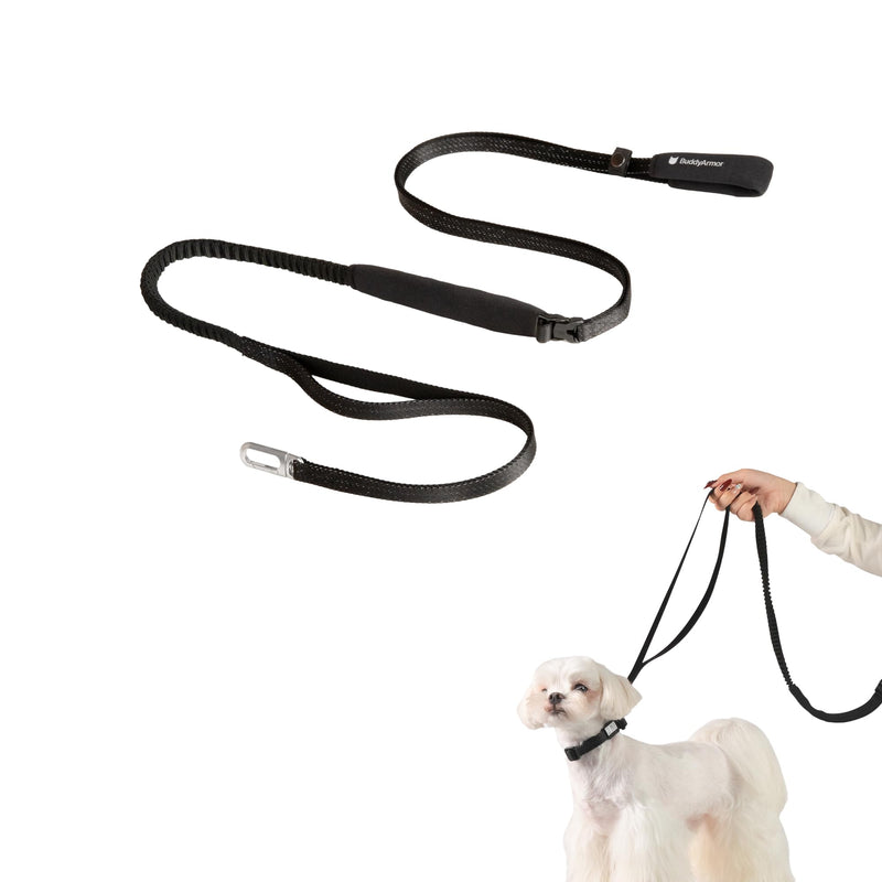 Hands Free Dog Leash Adjustable Versatile Crossbody Waist Dog Leash Reflective Comfortable Padded Handles Shock Absorbing Walking Lead for Small Medium Large Dogs (Super Reflect-Black, S) Super Reflect-Black