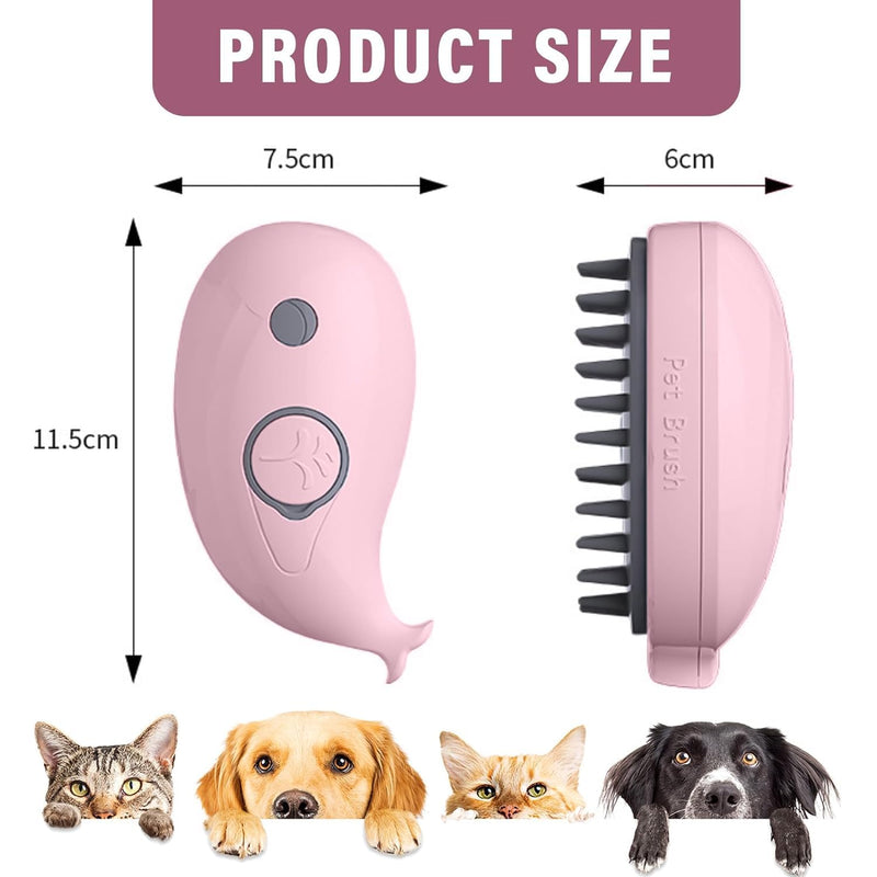 Cat Steam Brush, 3 In1 Steamy Cat Brush, Steam Brush for Cats, Steamy Cat Brush, Rechargeable Silicone Steam Pet Brush, Eliminate Flying Hair with Pet Grooming Brush and Extra Infrared Cat Toy Purple - BeesActive Australia