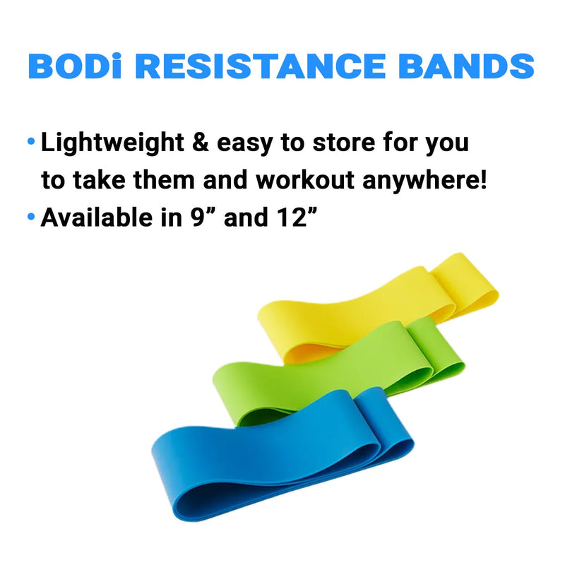 Beachbody Resistance Bands for Booty and Thigh Workouts, Unisex Strength Workout Exercise Loops for Women & Men, Light, Medium & Heavy Resistance Levels, 12 Inch, 3 Pack 9 Inch