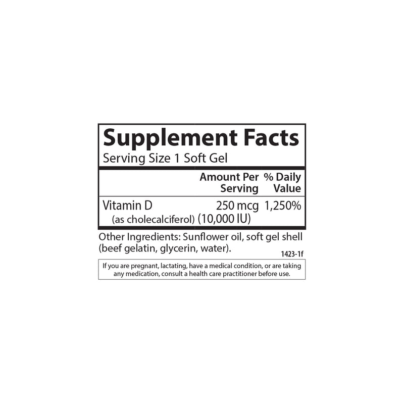 Carlson Vitamin D3 10000 IU (250 mcg), Bone Health, 360 Softgels | Muscle Health; Cholecalciferol; Vitamin D Supplements; Vitamin D3 Soft Gels 360 Count (Pack of 1)