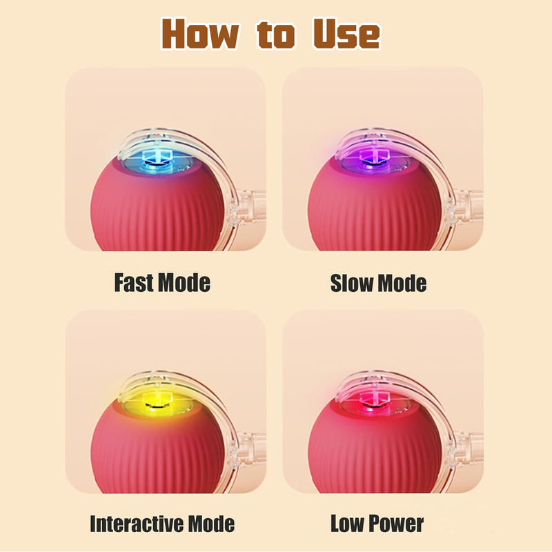 3PC Interactive Dog Toys,Interactive Dog Ball Electric Dog Ball Toy Rollie Pet Cat Toy Interactive Rolling Ball Cat Toy 360° Automatic Rolling Toy Ball for Dog/Cat (Red+Green+Grey) 3pc red,green,gray - BeesActive Australia