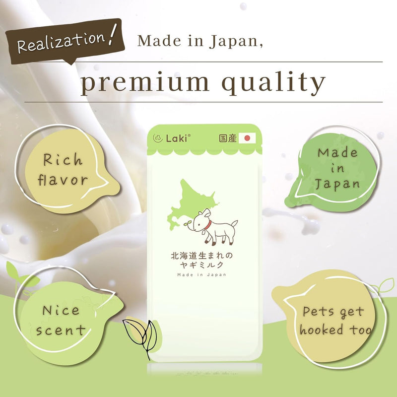 LAKI Hokkaido Goat Milk Powder for Dogs & Cats, 100% Japanese Goat Milk, Freeze-Dried Pet Food Topper for Hydration, Made in Japan, 40g