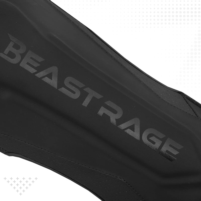 BEAST RAGE MMA Martial Arts Shin Guards for Kickboxing Adjustable Muay Thai, Padded Martial Arts Shin Pads Leg Guard with Instep Sleeves MMA Training BJJ Karate Boxing Taekwondo BLACK Large