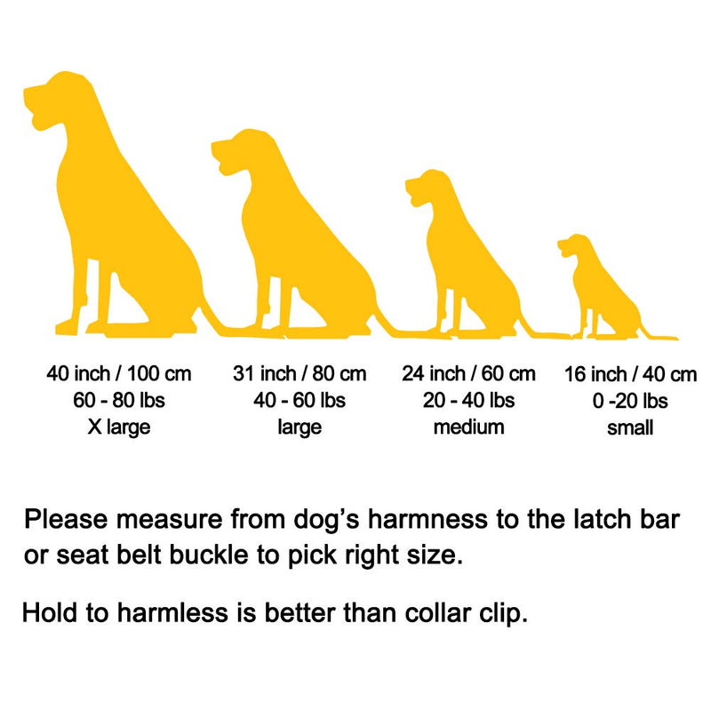 ACBungji Car Pet Dog Cat Seat Safety Belt Latch Buckle No-Chew Leash Restraint Harness Coated Stainless Steel Heavy Duty Isofix Connector Small Medium Large (39 INCH) 39 INCH - BeesActive Australia