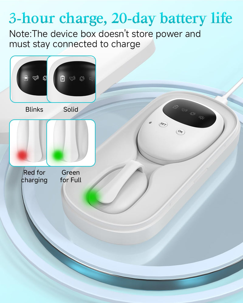 Wireless Bedwetting Alarm for Boys and Girls, Bed Wetting Alarm with USB Rechargeable Sensor, High-Sensitivity Sensor for Bedwetting with 3 Alert Modes‚Äì White