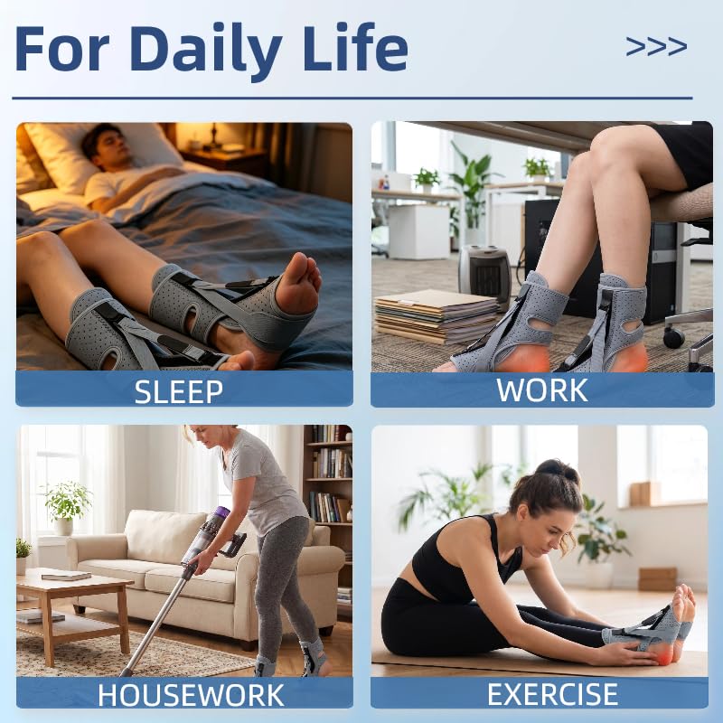 2P Plantar Fasciitis Night Splint, Foot Brace for Planters Facetious Relief