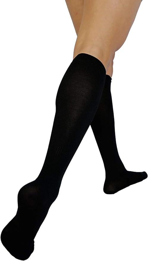 Protect X Men's Toe Compression Socks, Strong Compression Assist (Under Knee, M-L) Black - BeesActive Australia